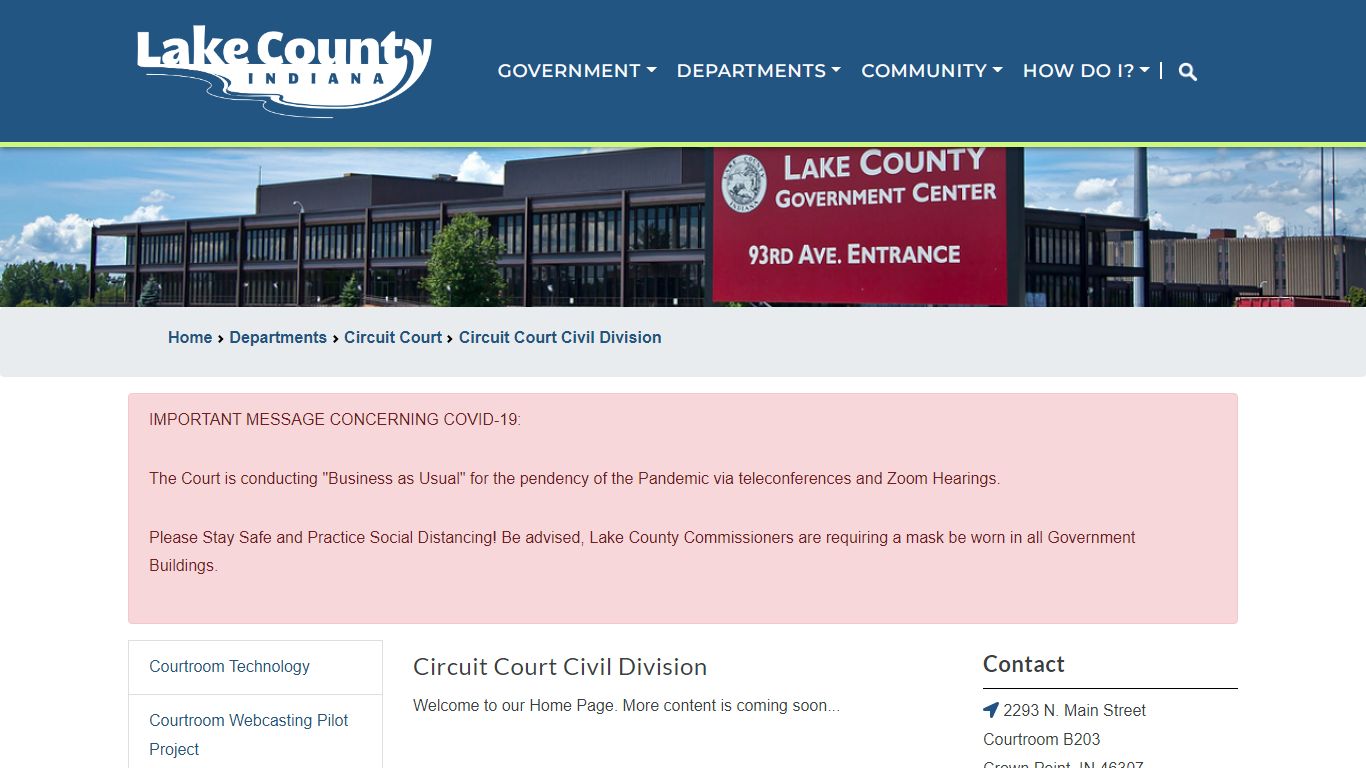 Circuit Court Civil Division - Lake County, Indiana